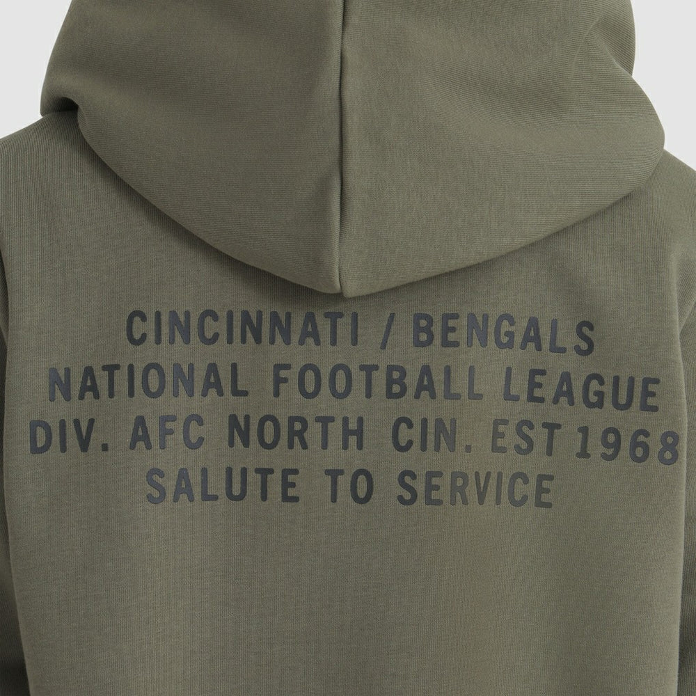 Cincinnati Bengals Women's 2025 Salute to Service Sideline Standard Issue Dri-FIT Hoodie - Olive Hoodies