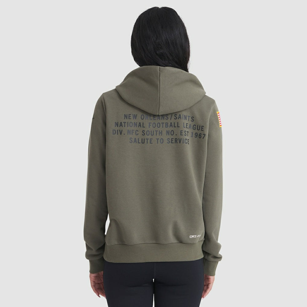 New Orleans Saints Women's 2025 Salute to Service Sideline Standard Issue Dri-FIT Hoodie - Olive Hoodies