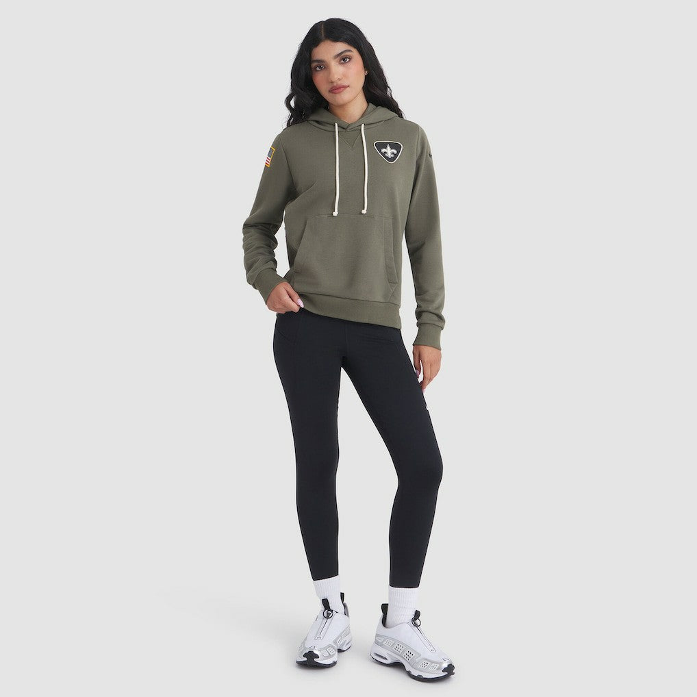 New Orleans Saints Women's 2025 Salute to Service Sideline Standard Issue Dri-FIT Hoodie - Olive Hoodies