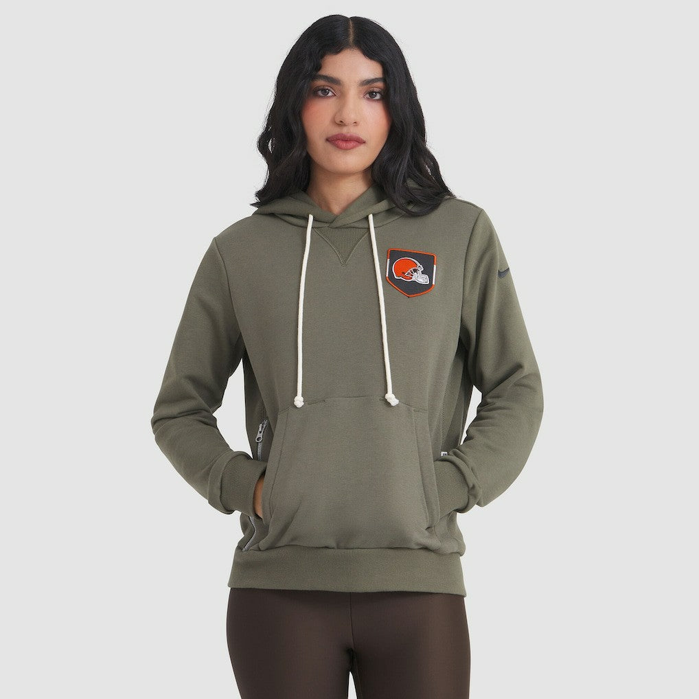 Cleveland Browns Women's 2025 Salute to Service Sideline Standard Issue Dri-FIT Hoodie - Olive Hoodies