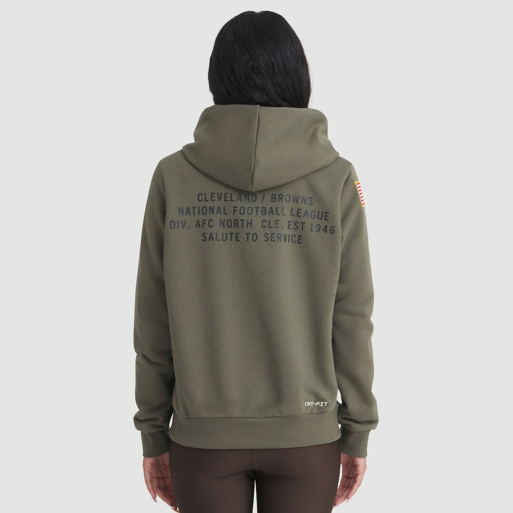 Cleveland Browns Women's 2025 Salute to Service Sideline Standard Issue Dri-FIT Hoodie - Olive Hoodies