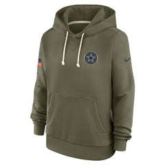 Dallas Cowboys Women's 2025 Salute to Service Sideline Standard Issue Dri-FIT Hoodie - Olive Hoodies
