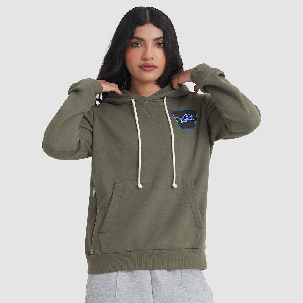 Detroit Lions Women's 2025 Salute to Service Sideline Standard Issue Dri-FIT Hoodie - Olive Hoodies