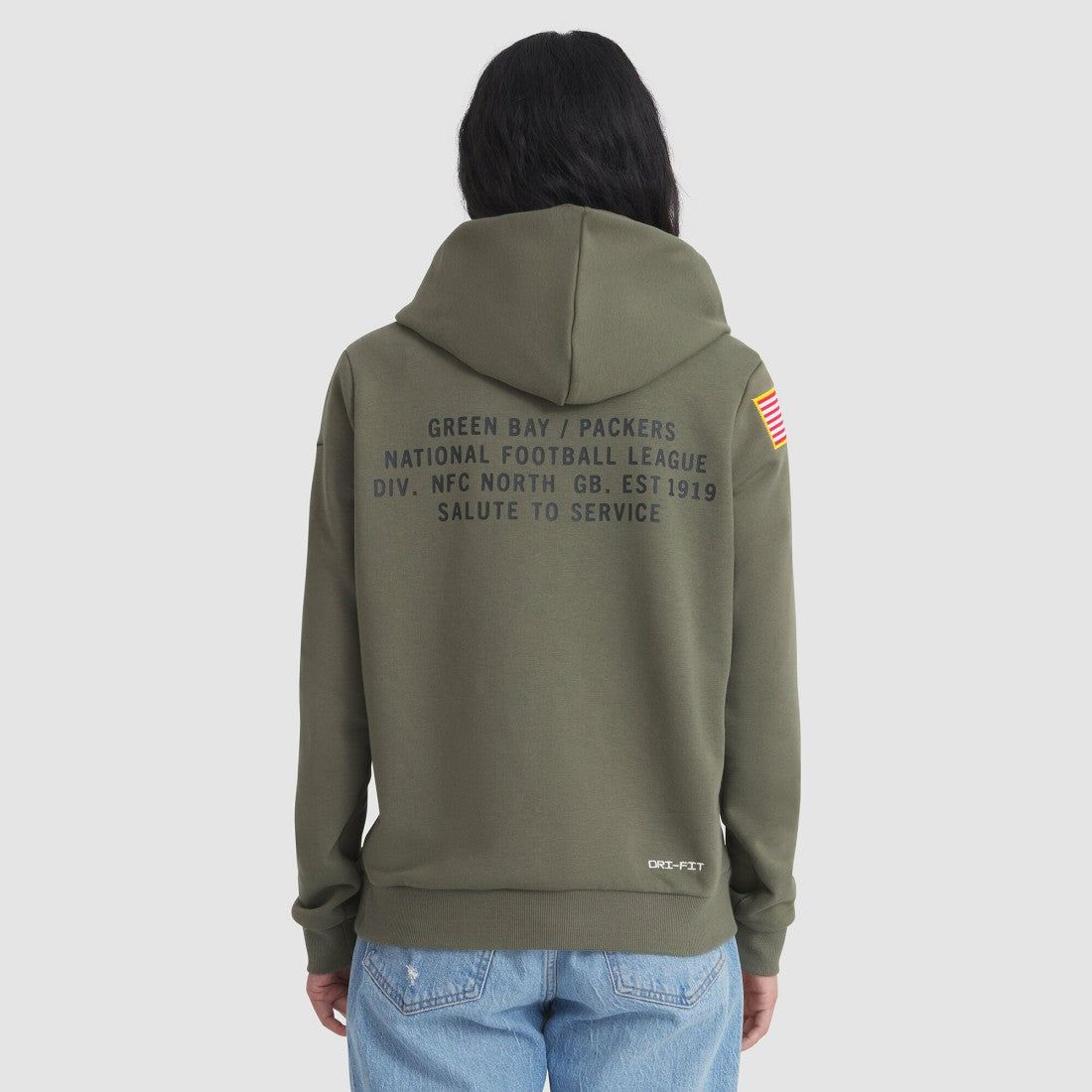 Green Bay Packers Women's 2025 Salute to Service Sideline Standard Issue Dri-FIT Hoodie - Olive Hoodies