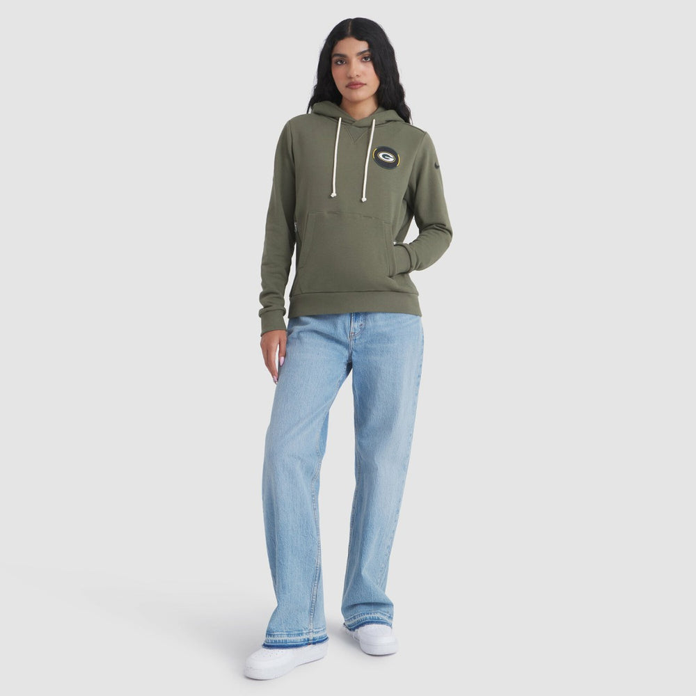 Green Bay Packers Women's 2025 Salute to Service Sideline Standard Issue Dri-FIT Hoodie - Olive Hoodies
