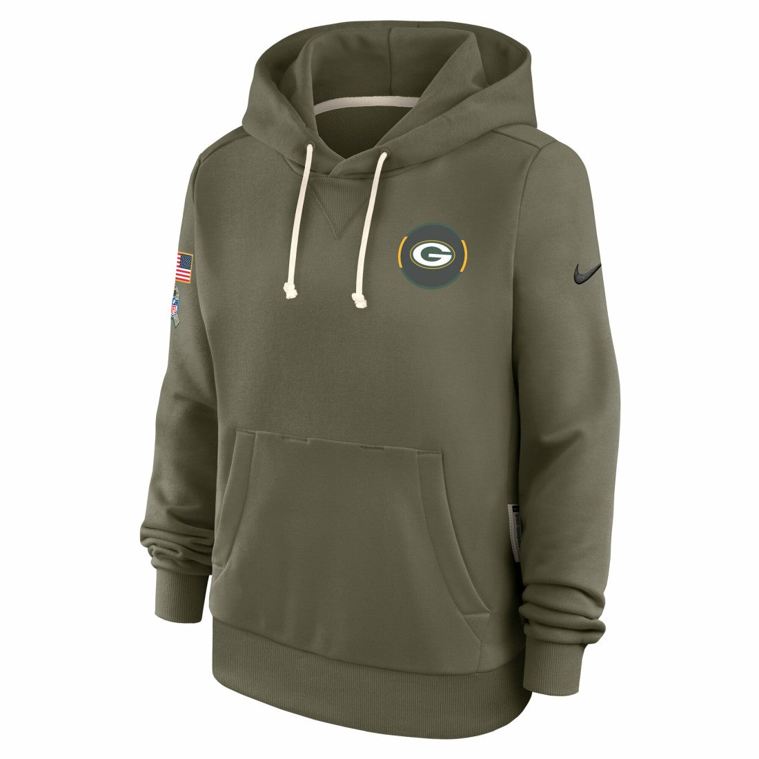 Green Bay Packers Women's 2025 Salute to Service Sideline Standard Issue Dri-FIT Hoodie - Olive Hoodies
