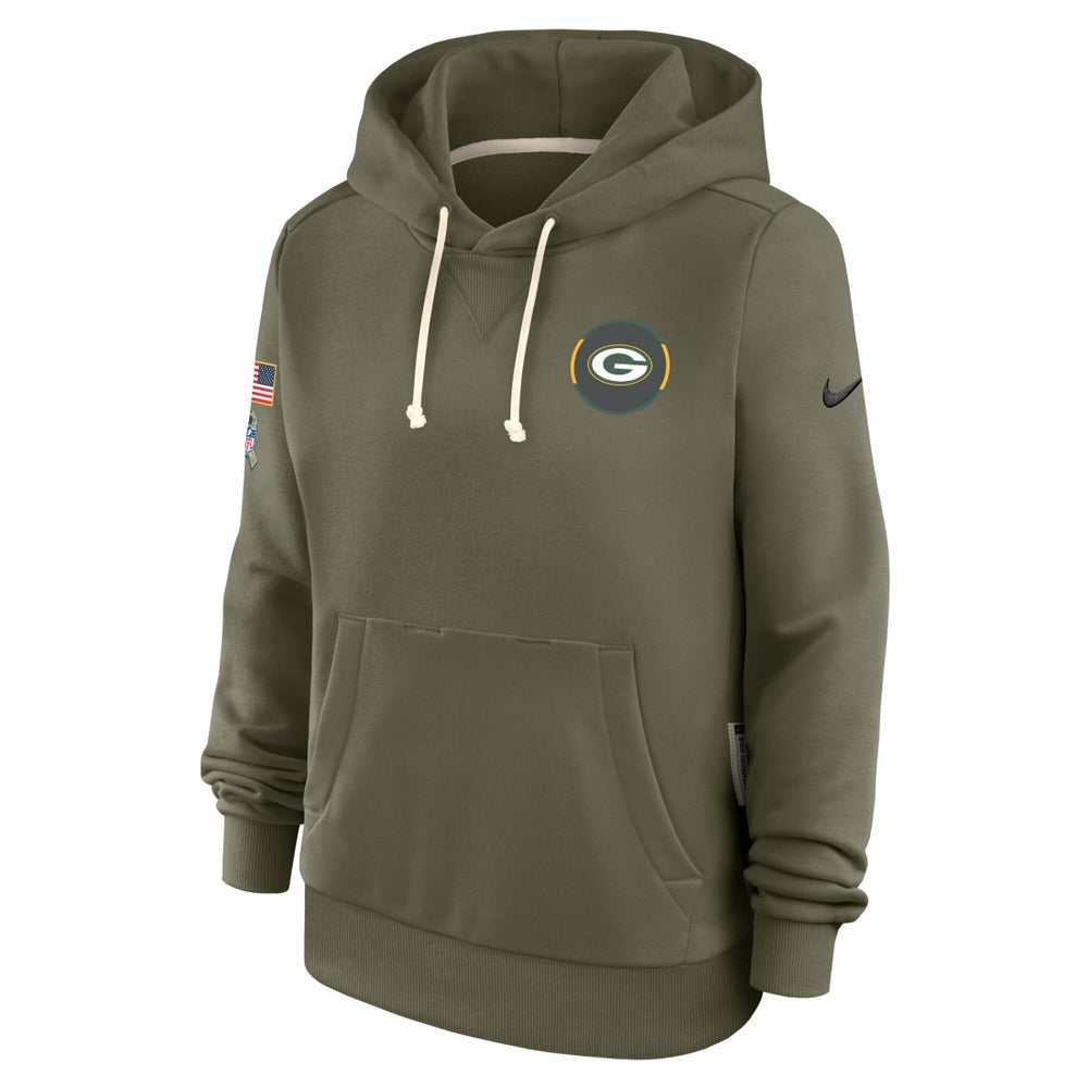 Green Bay Packers Women's 2025 Salute to Service Sideline Standard Issue Dri-FIT Hoodie - Olive Hoodies