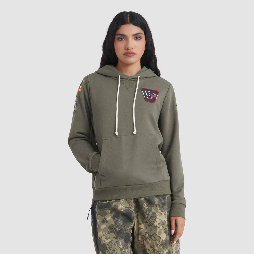 Houston Texans Women's 2025 Salute to Service Sideline Standard Issue Dri-FIT Hoodie - Olive Hoodies