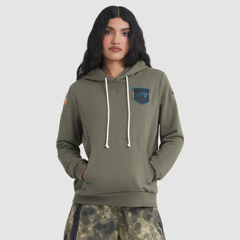 Carolina Panthers Women's 2025 Salute to Service Sideline Standard Issue Dri-FIT Hoodie - Olive Hoodies