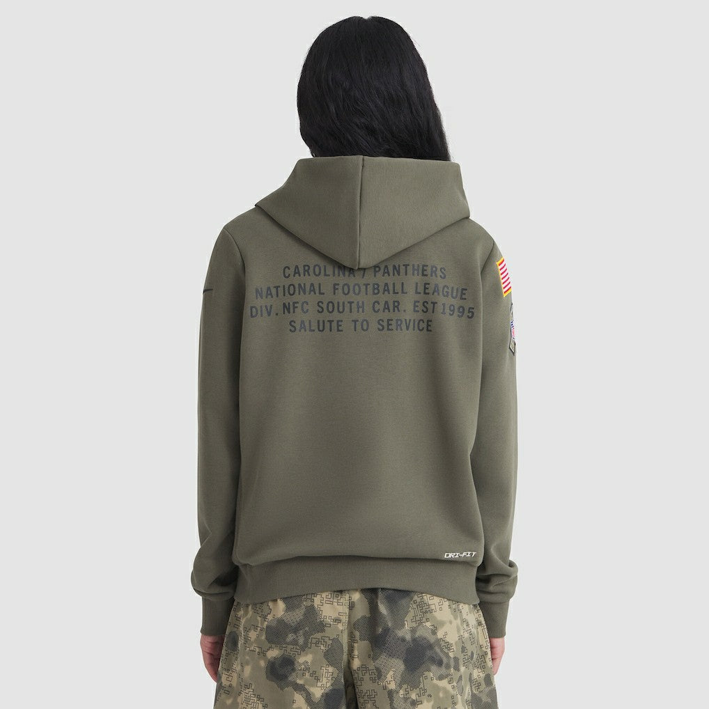 Carolina Panthers Women's 2025 Salute to Service Sideline Standard Issue Dri-FIT Hoodie - Olive Hoodies
