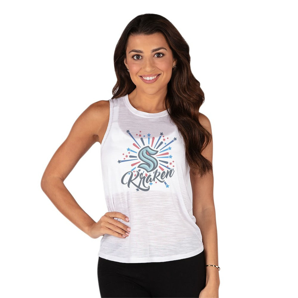 Seattle Kraken Concepts Sport Women's Infuse Knit Tank Top - White | US 202754314