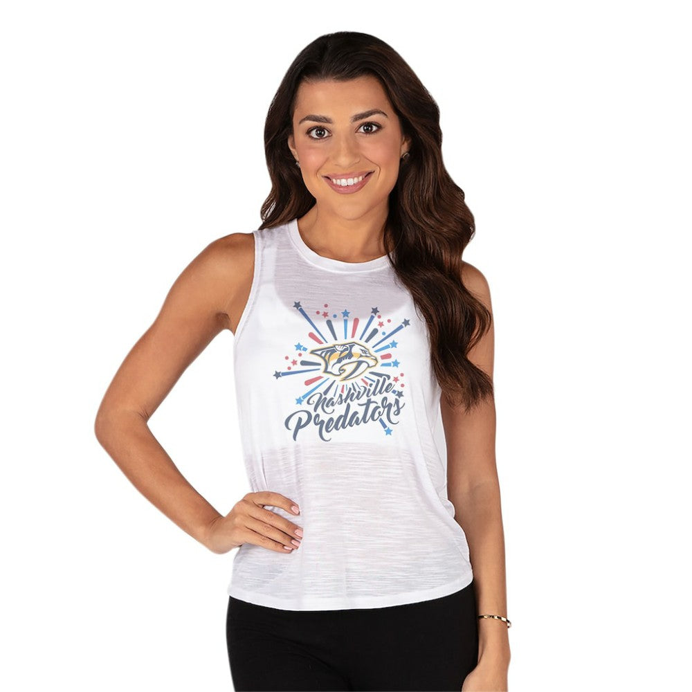 Nashville Predators Concepts Sport Women's Infuse Knit Tank Top - White | US 202754320