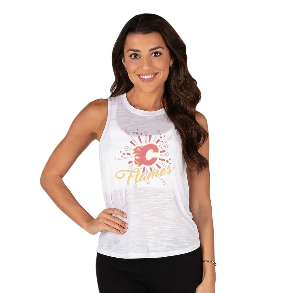 Calgary Flames Concepts Sport Women's Infuse Knit Tank Top - White | US 202754333
