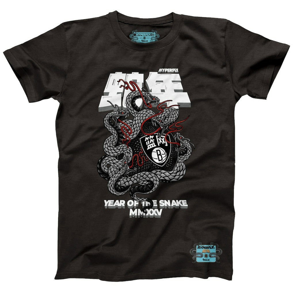 Brooklyn Nets NBALab x Hyperfly Unisex Year of the Snake Lunar New Year Collection T-Shirt Heather Black outlet