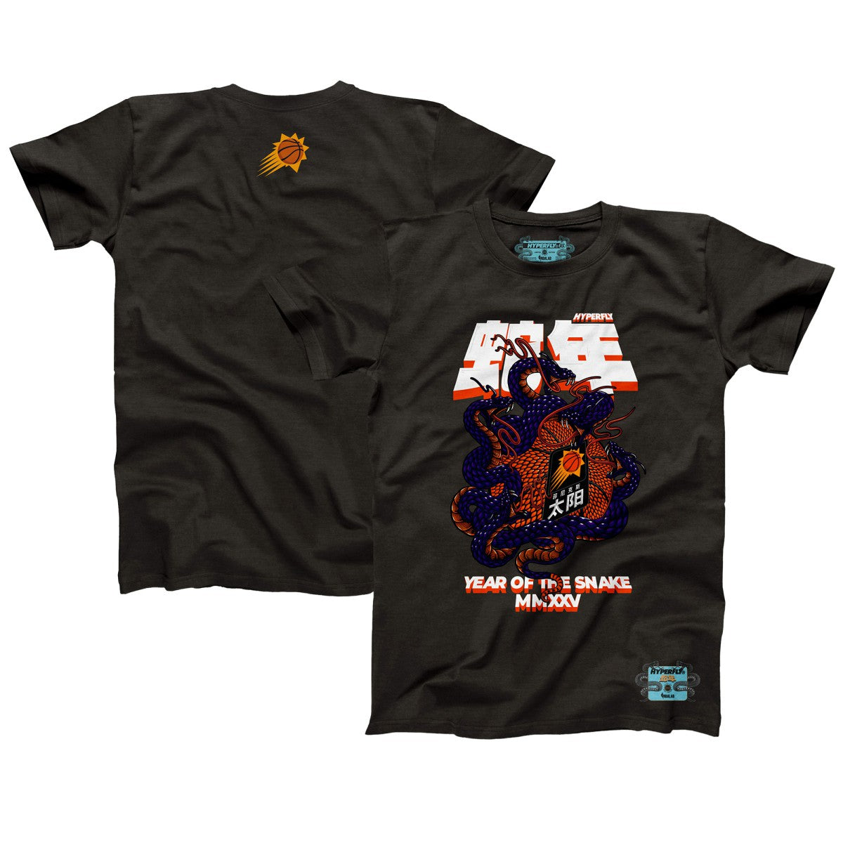 Phoenix Suns NBALab x Hyperfly Unisex Year of the Snake Lunar New Year Collection T-Shirt Heather Black outlet