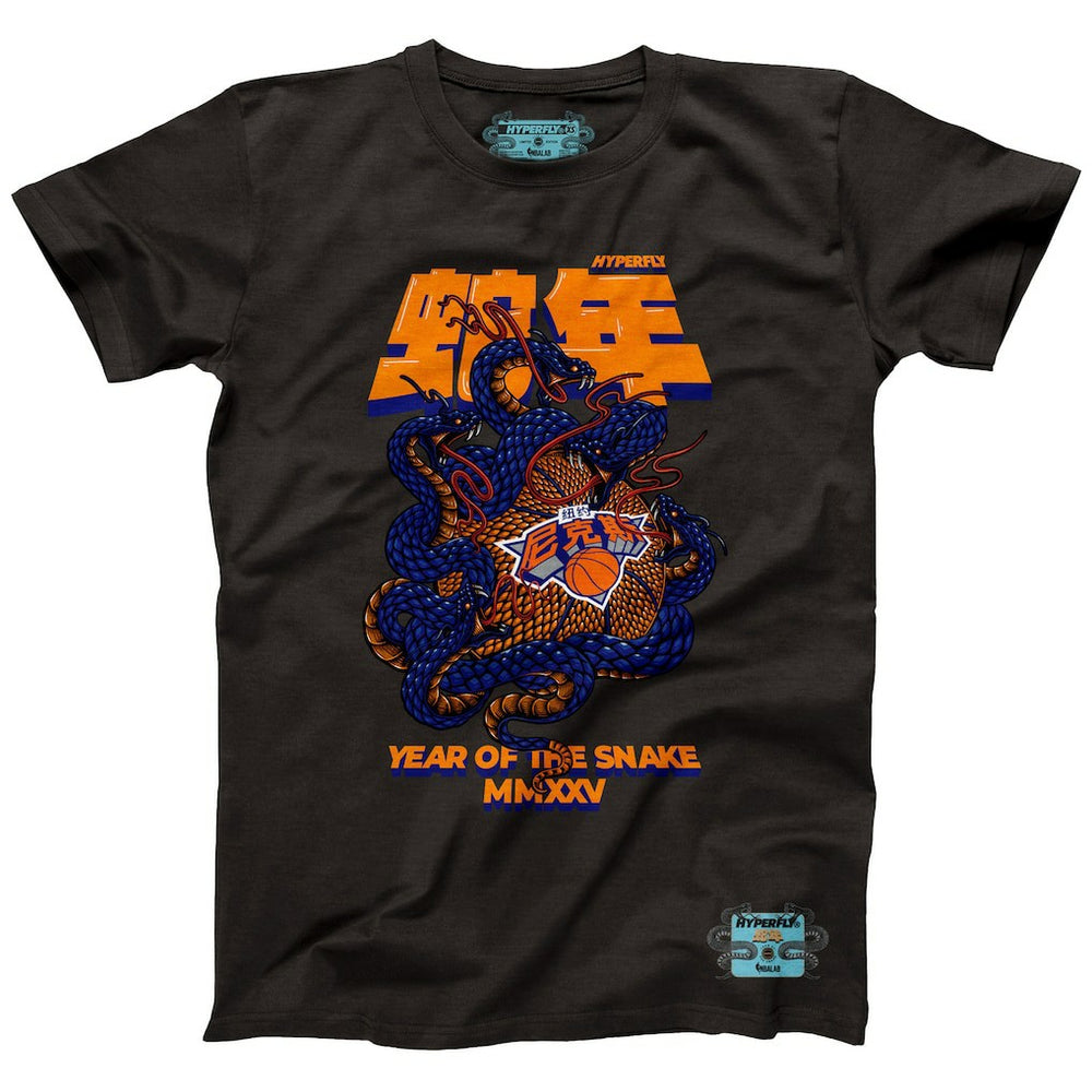 New York Knicks NBALab x Hyperfly Unisex Year of the Snake Lunar New Year Collection T-Shirt Heather Black