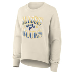 St. Louis Blues Fanatics Women's Oversized Vintage Slice Pullover Sweatshirt - Cream | US 202756610