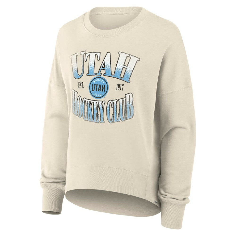 Utah Hockey Club Fanatics Women's Oversized Slice Pullover Sweatshirt - Cream | US 202756611