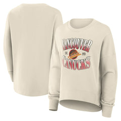 Vancouver Canucks Fanatics Women's Oversized Vintage Slice Pullover Sweatshirt - Cream | US 202756617