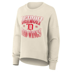 Detroit Red Wings Fanatics Women's Oversized Vintage Slice Pullover Sweatshirt - Cream | US 202756625