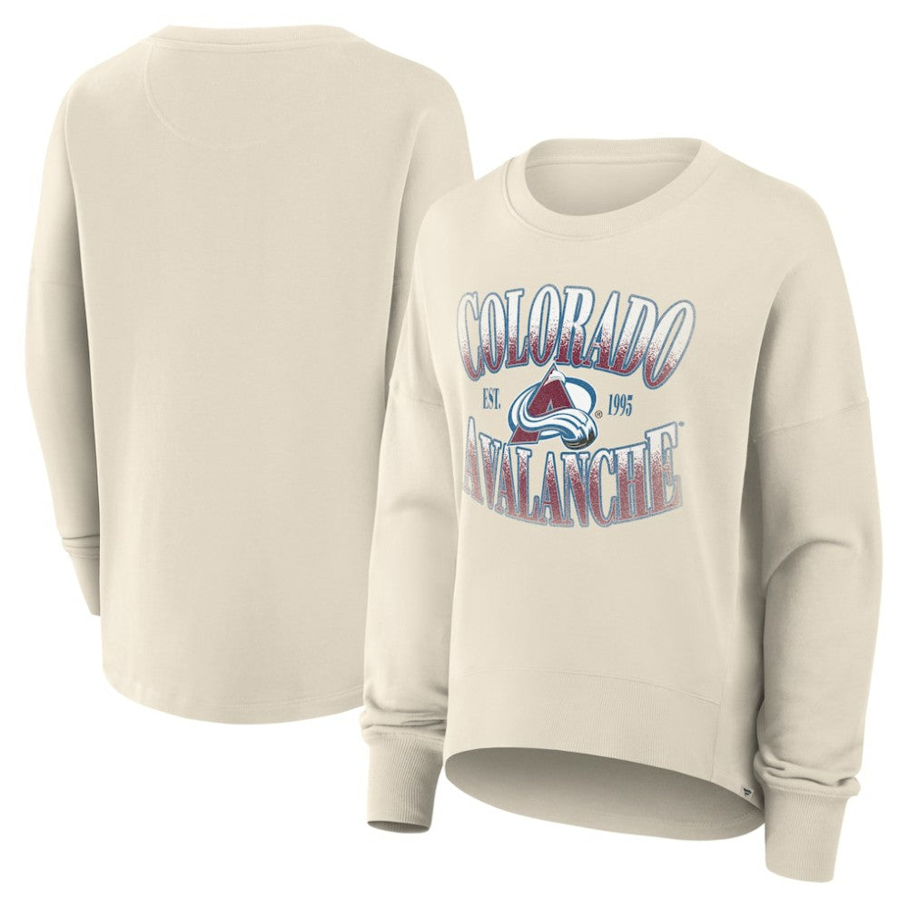Colorado Avalanche Fanatics Women's Oversized Slice Pullover Sweatshirt - Cream | US 202756628