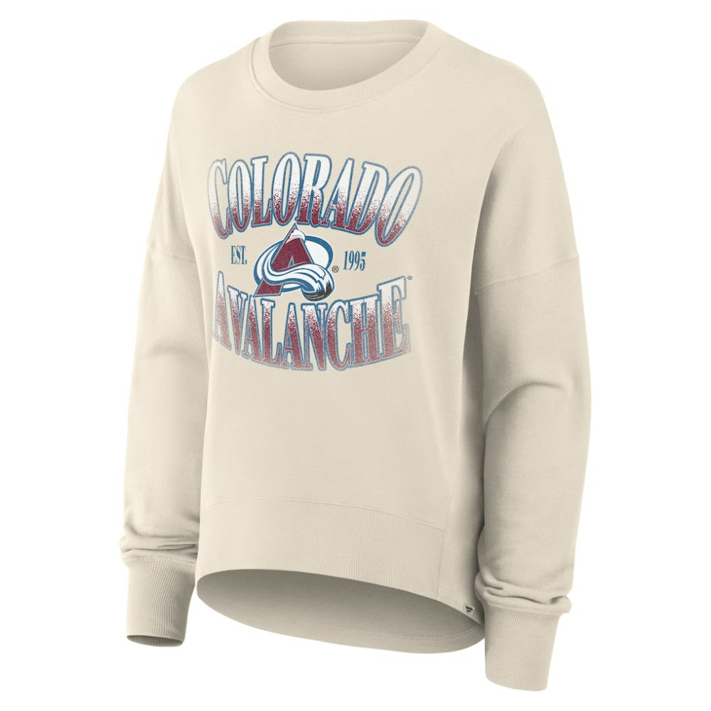 Colorado Avalanche Fanatics Women's Oversized Slice Pullover Sweatshirt - Cream | US 202756628