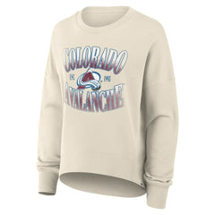 Colorado Avalanche Fanatics Women's Oversized Slice Pullover Sweatshirt - Cream | US 202756628