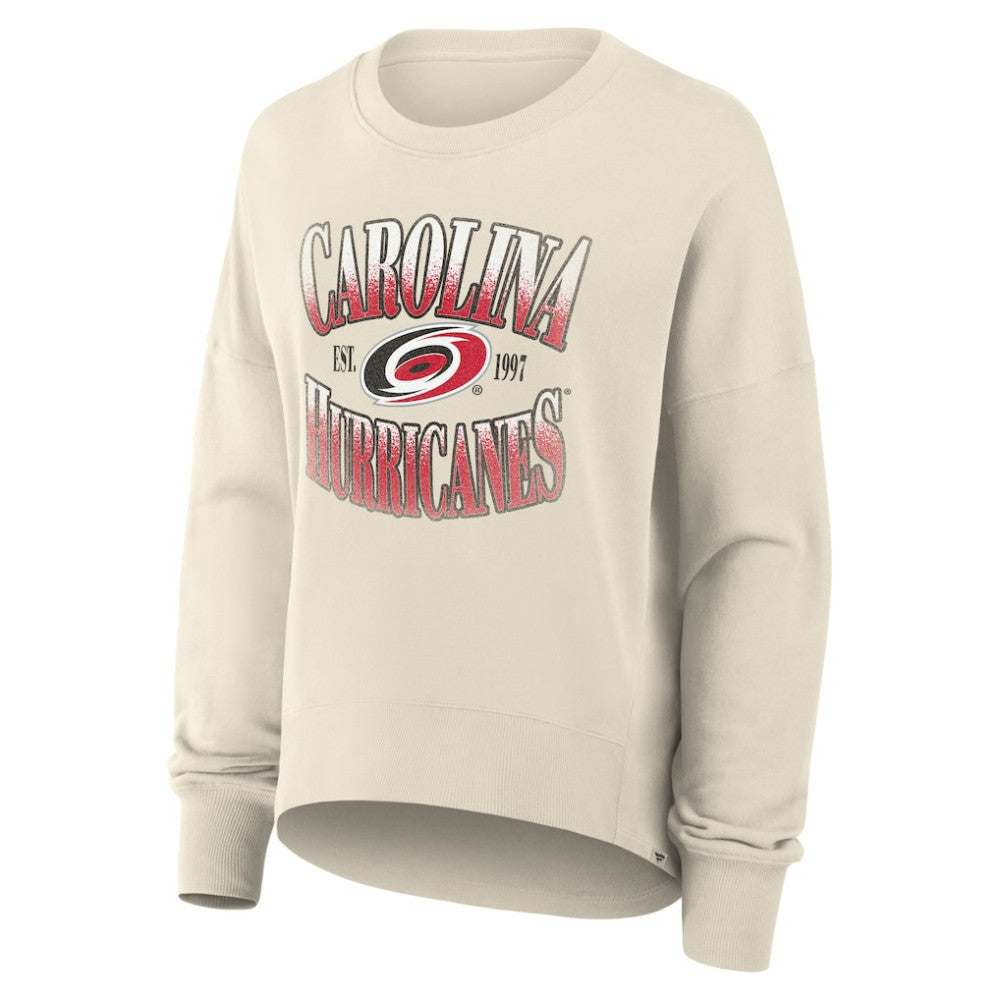 Carolina Hurricanes Fanatics Women's Oversized Slice Pullover Sweatshirt - Cream | US 202756630