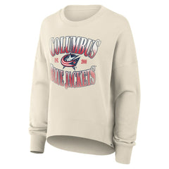 Columbus Blue Jackets Fanatics Women's Oversized Slice Pullover Sweatshirt - Cream | US 202756633