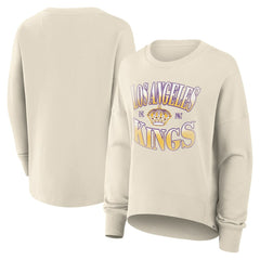 Los Angeles Kings Fanatics Women's Oversized Vintage Slice Pullover Sweatshirt - Cream | US 202756634