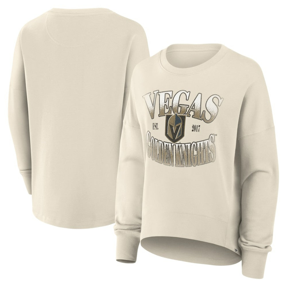 Vegas Golden Knights Fanatics Women's Oversized Slice Pullover Sweatshirt - Cream | US 202756638