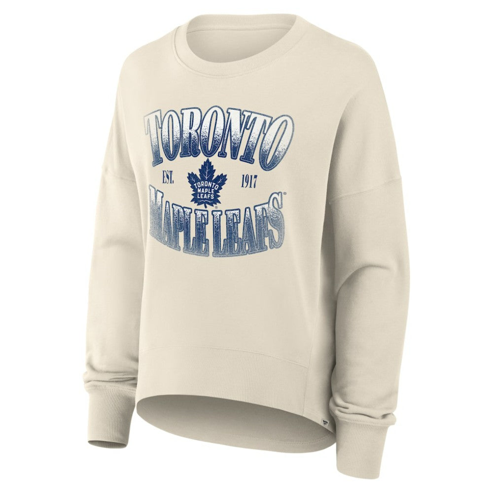Toronto Maple Leafs Fanatics Women's Oversized Slice Pullover Sweatshirt - Cream | US 202756643