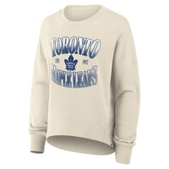 Toronto Maple Leafs Fanatics Women's Oversized Slice Pullover Sweatshirt - Cream | US 202756643