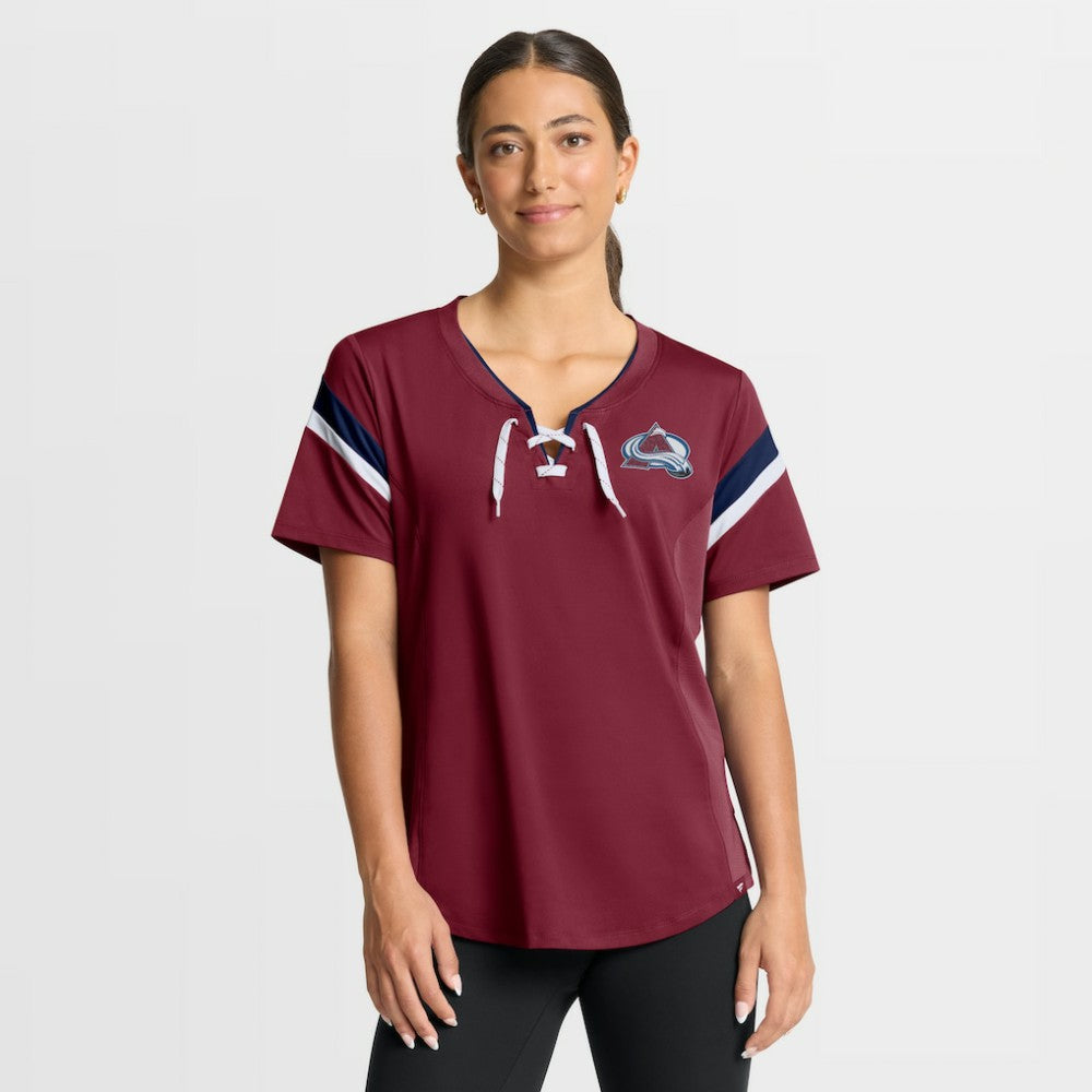 Colorado Avalanche Fanatics Women's Offside Athena T-Shirt - Burgundy | US 202756719