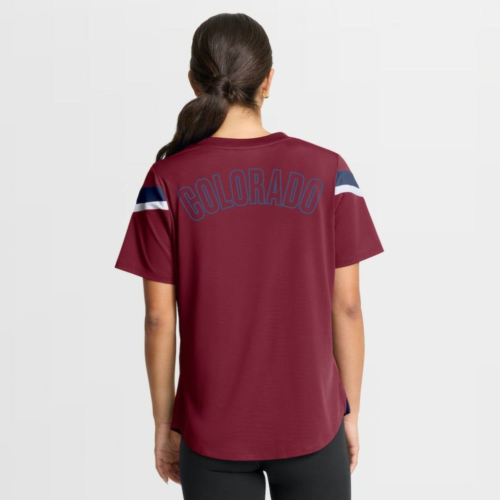 Colorado Avalanche Fanatics Women's Offside Athena T-Shirt - Burgundy | US 202756719