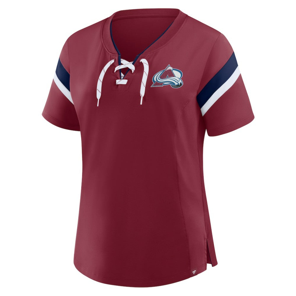 Colorado Avalanche Fanatics Women's Offside Athena T-Shirt - Burgundy | US 202756719