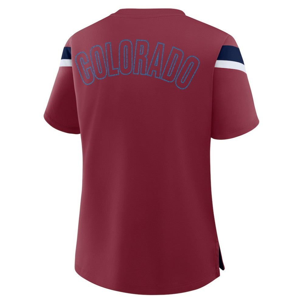 Colorado Avalanche Fanatics Women's Offside Athena T-Shirt - Burgundy | US 202756719