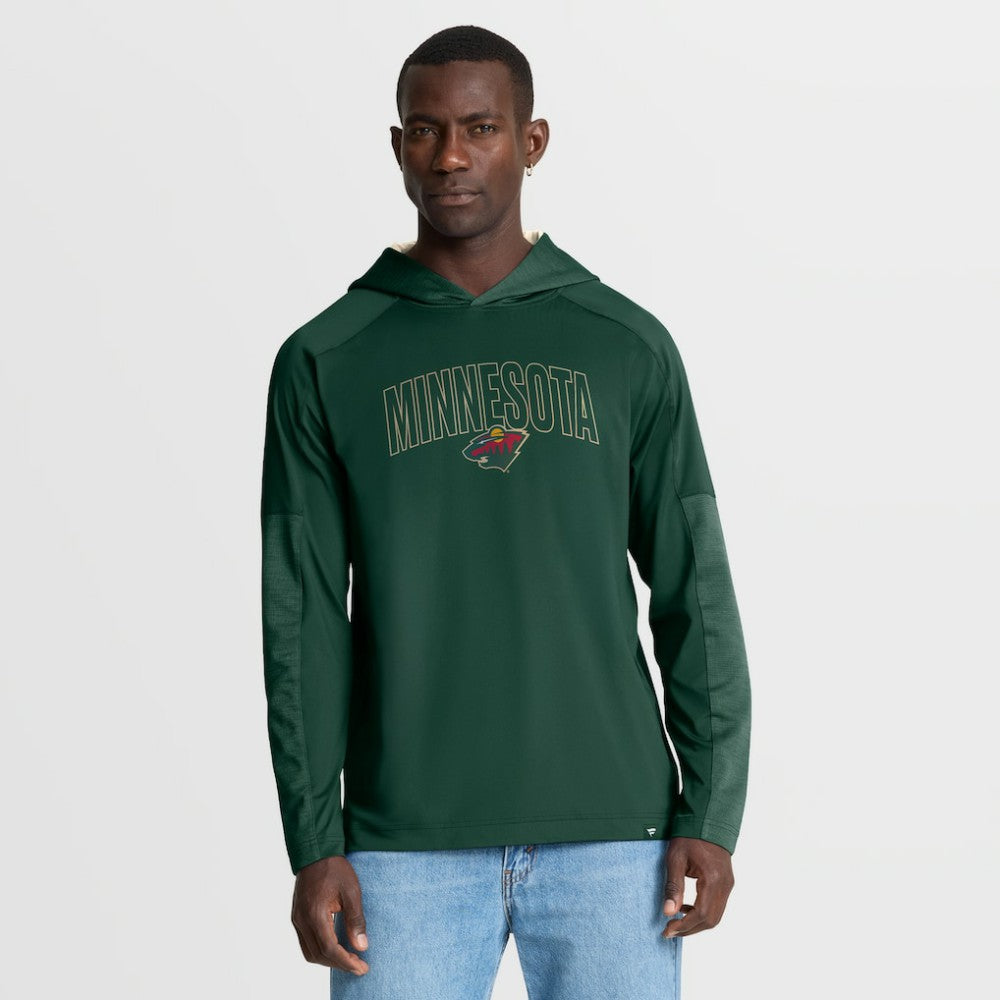 Minnesota Wild Fanatics Penalty Shot Long Sleeve Hoodie T-Shirt - Green | US 202756724