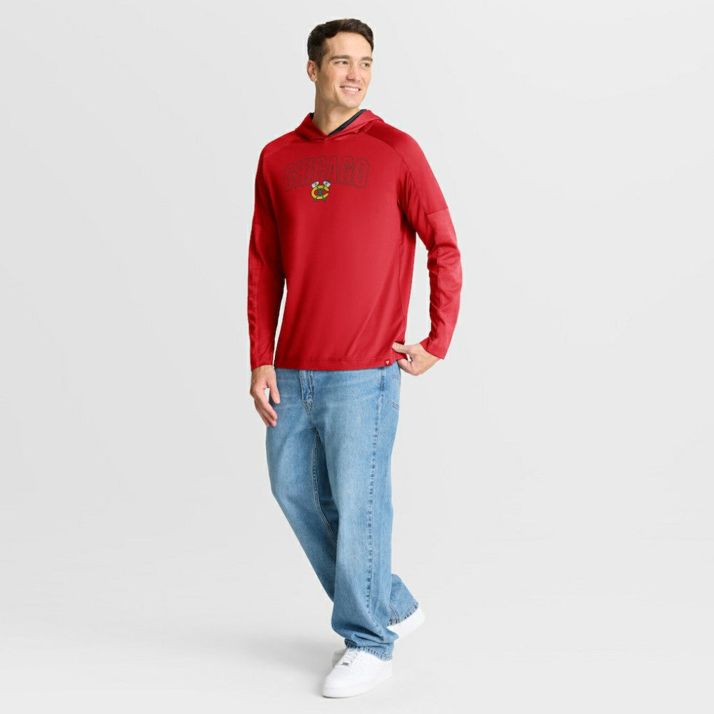 Chicago Blackhawks Fanatics Penalty Shot Long Sleeve Hoodie T-Shirt - Red | US 202756726