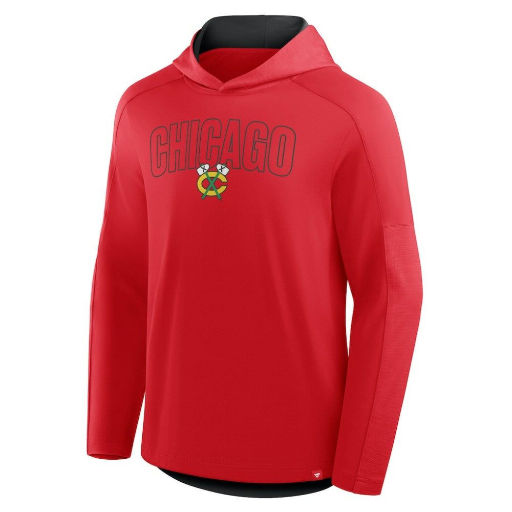 Chicago Blackhawks Fanatics Penalty Shot Long Sleeve Hoodie T-Shirt - Red | US 202756726