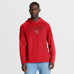 New Jersey Devils Fanatics Penalty Shot Long Sleeve Hoodie T-Shirt - Red | US 202756728
