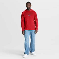 New Jersey Devils Fanatics Penalty Shot Long Sleeve Hoodie T-Shirt - Red | US 202756728
