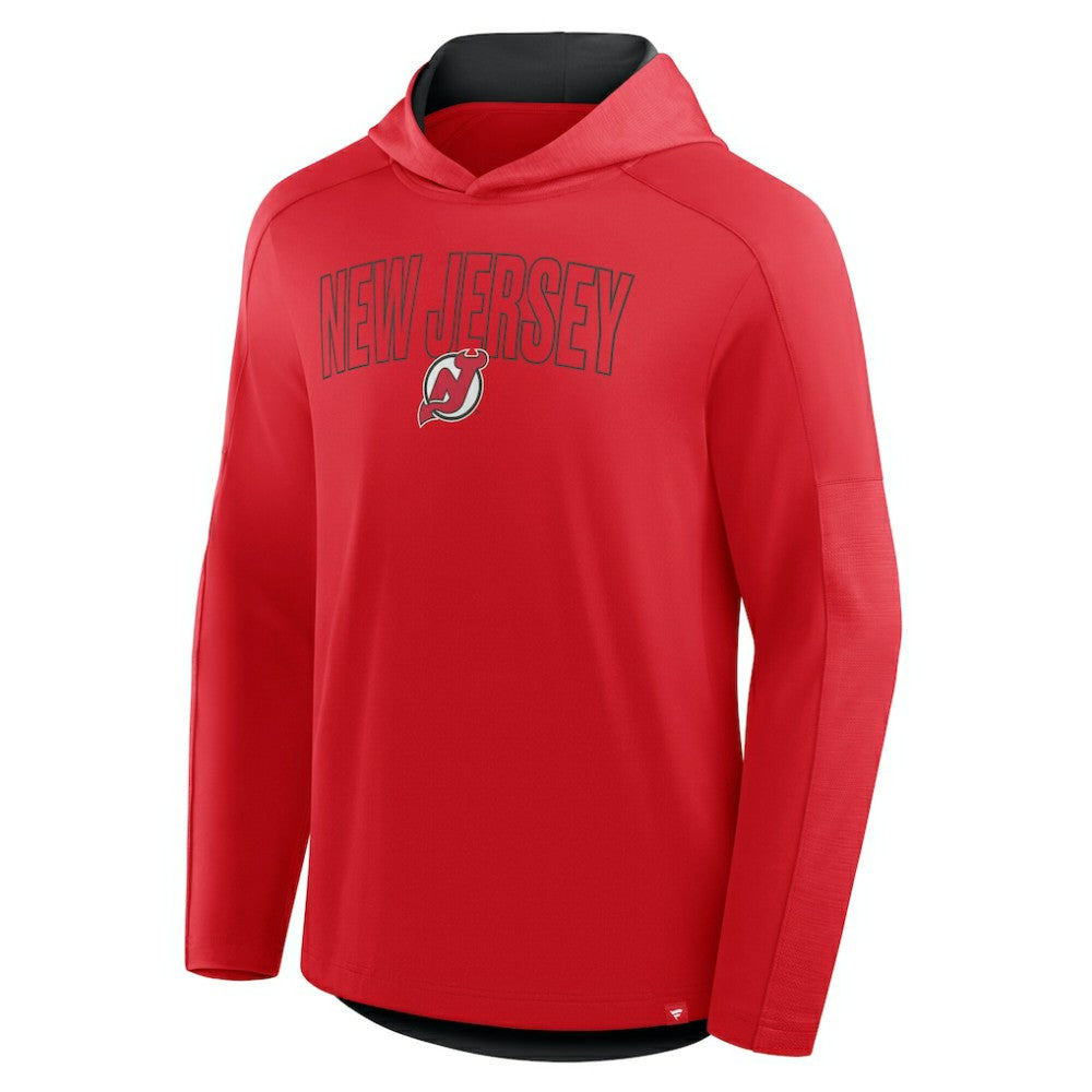 New Jersey Devils Fanatics Penalty Shot Long Sleeve Hoodie T-Shirt - Red | US 202756728