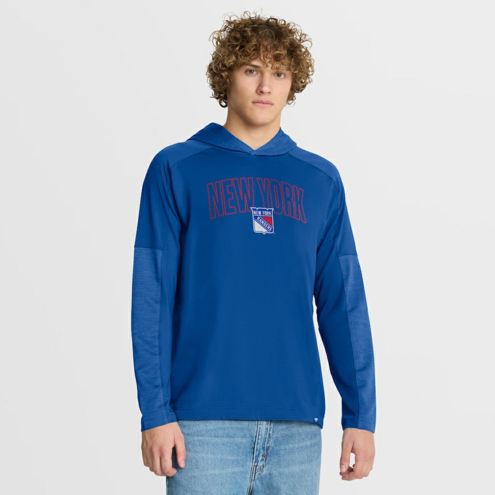 New York Rangers Fanatics Penalty Shot Long Sleeve Hoodie T-Shirt - Blue | US 202756730
