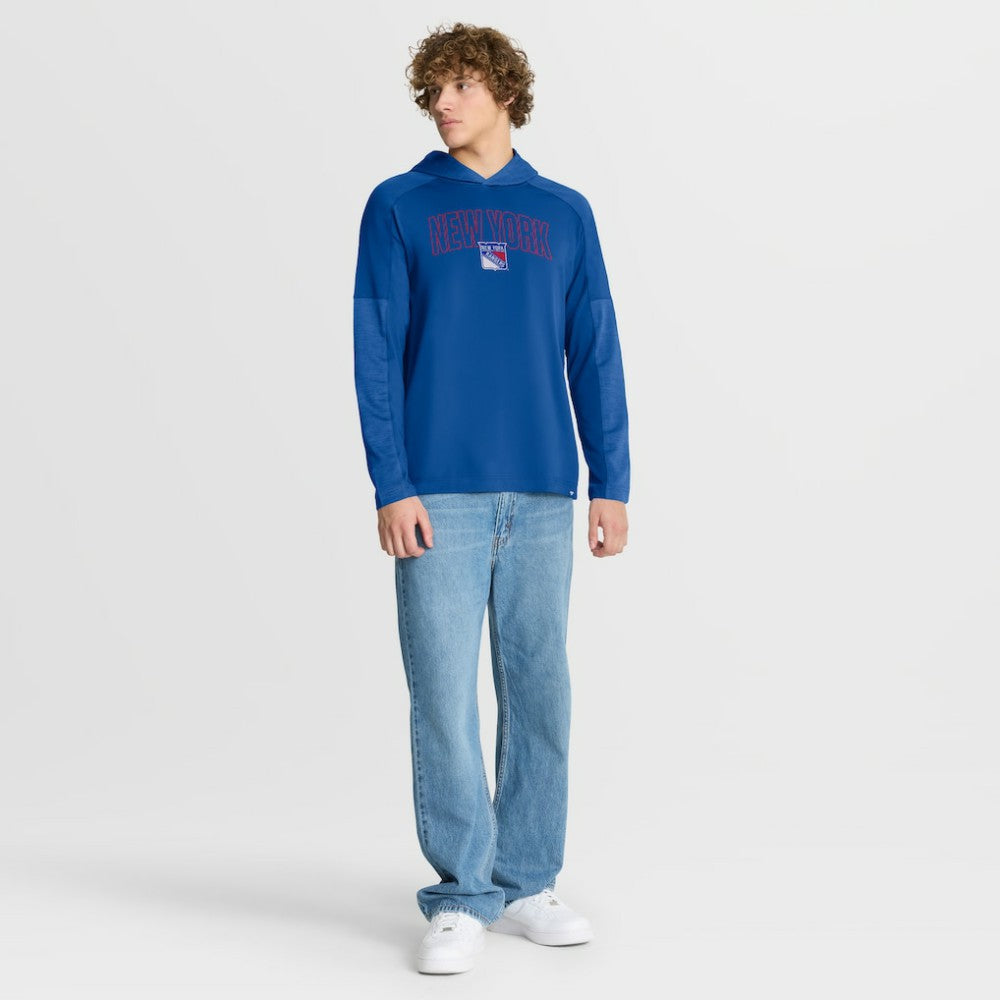 New York Rangers Fanatics Penalty Shot Long Sleeve Hoodie T-Shirt - Blue | US 202756730