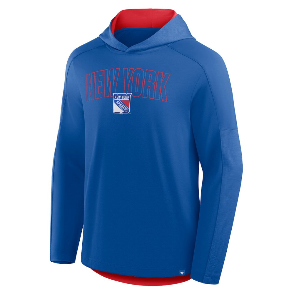 New York Rangers Fanatics Penalty Shot Long Sleeve Hoodie T-Shirt - Blue | US 202756730