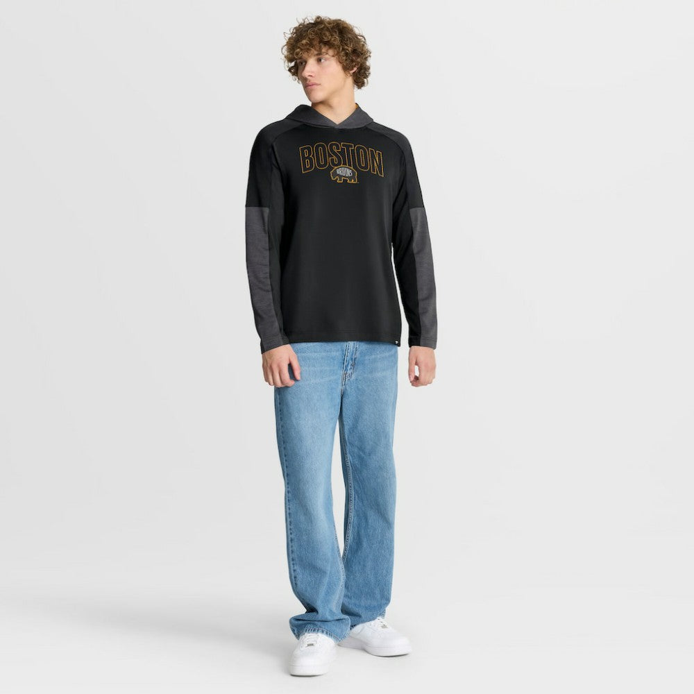 Boston Bruins Fanatics Penalty Shot Long Sleeve Hoodie T-Shirt - Black | US 202756742