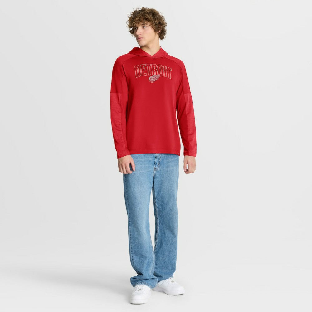 Detroit Red Wings Fanatics Penalty Shot Long Sleeve Hoodie T-Shirt - Red | US 202756746
