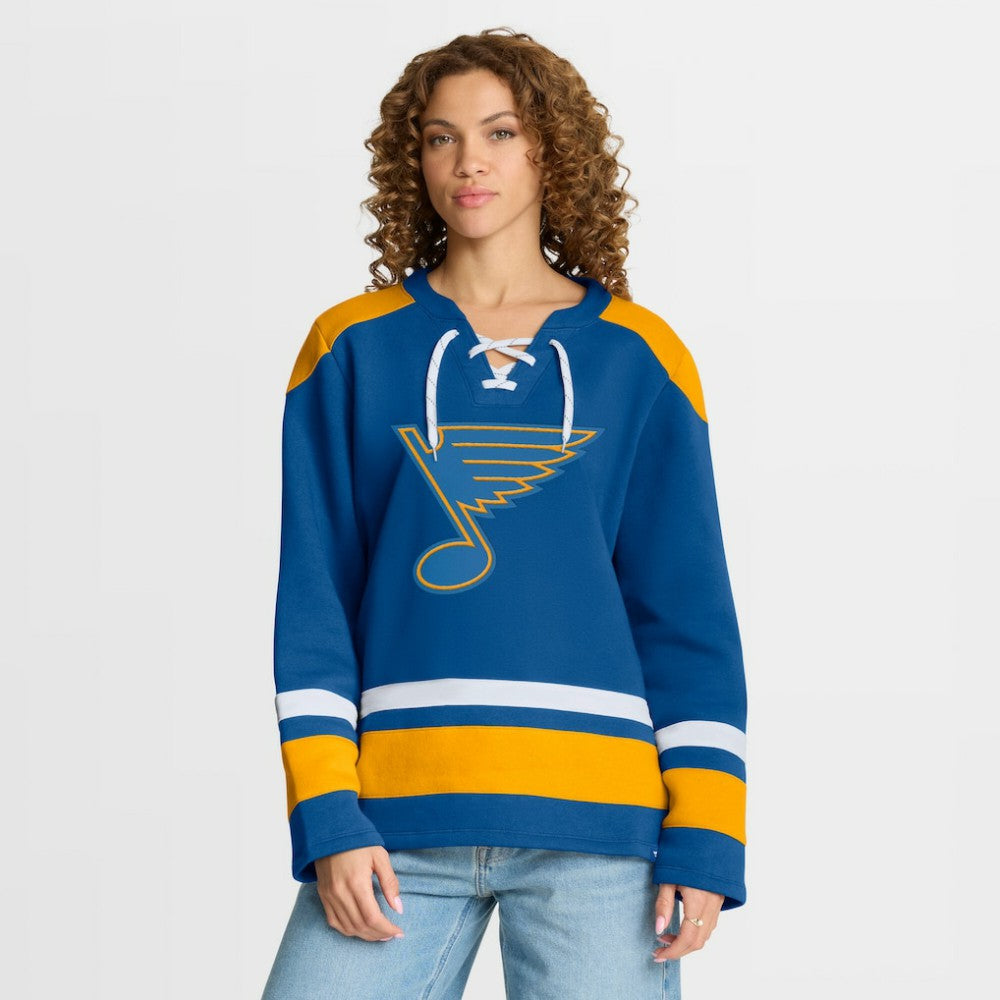 St. Louis Blues Fanatics Women's Icing Long Sleeve Lace Up Sweatshirt - Blue | US 202756849