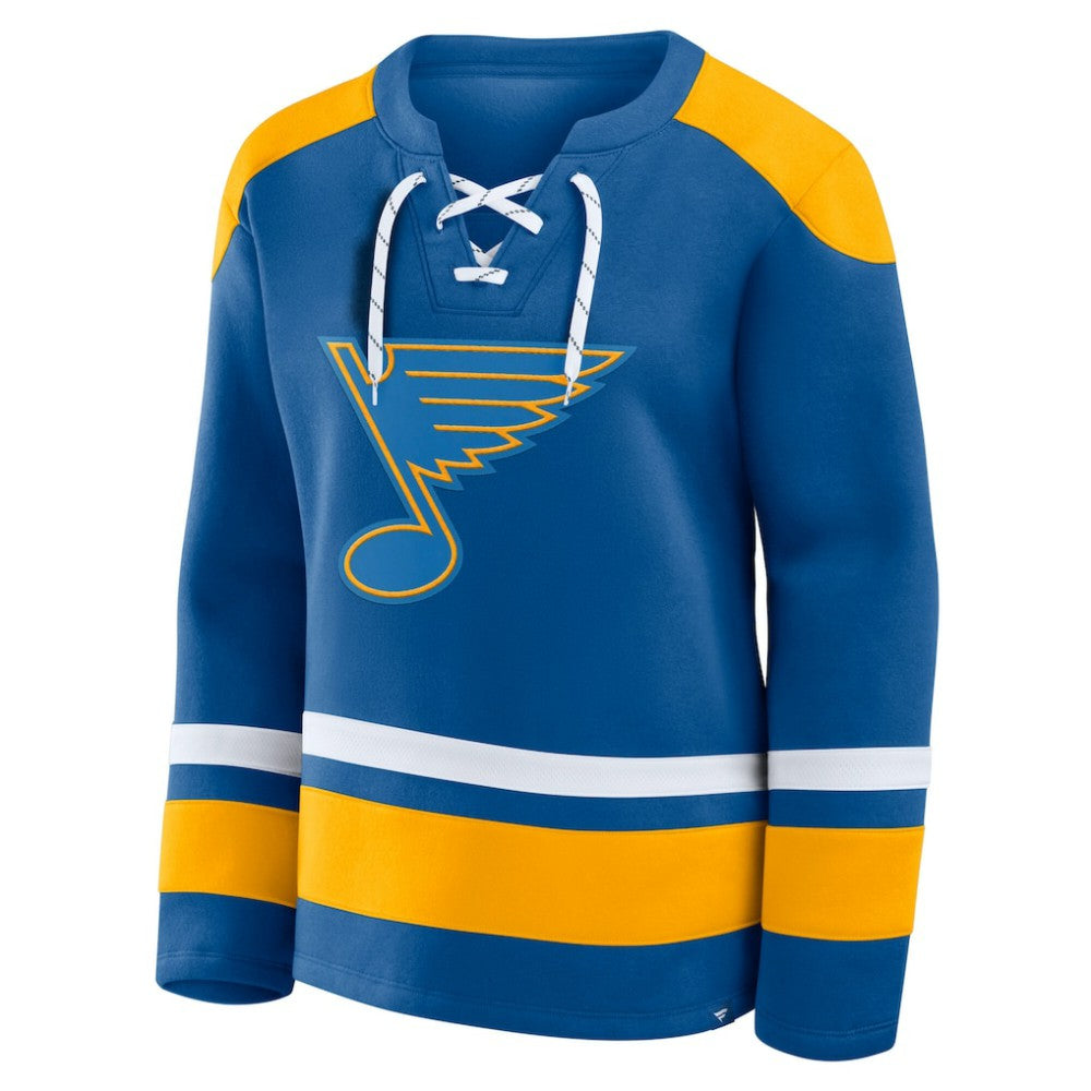 St. Louis Blues Fanatics Women's Icing Long Sleeve Lace Up Sweatshirt - Blue | US 202756849
